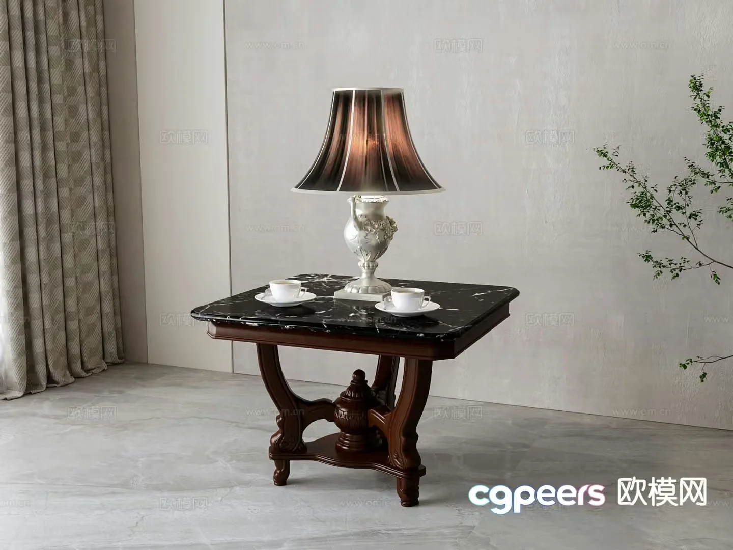 American side table corner table table table 3d model