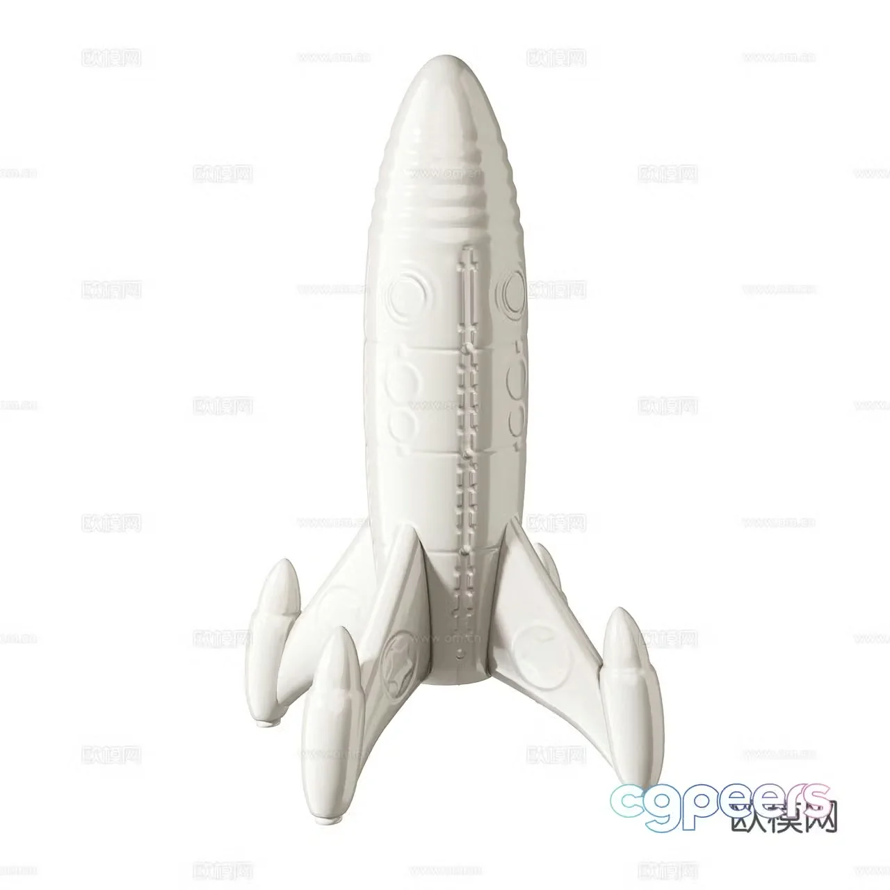 Rouse Home Modern Ornament Decoration Side Table Rocket Artwork 3D Model