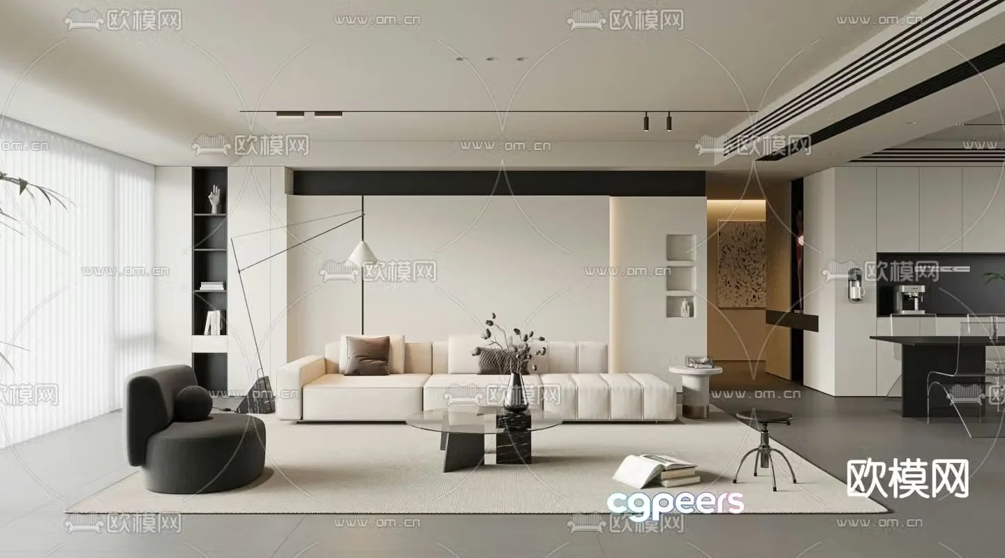 Modern living room 3d model