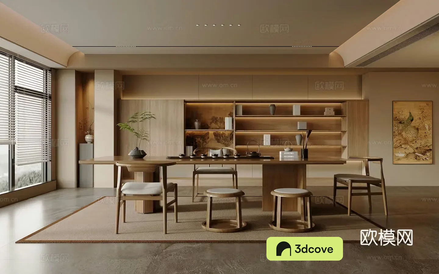 Solid wood tea table and chair combination large table and tea table tea set supplies decorative tea cabinet solid wood single chair