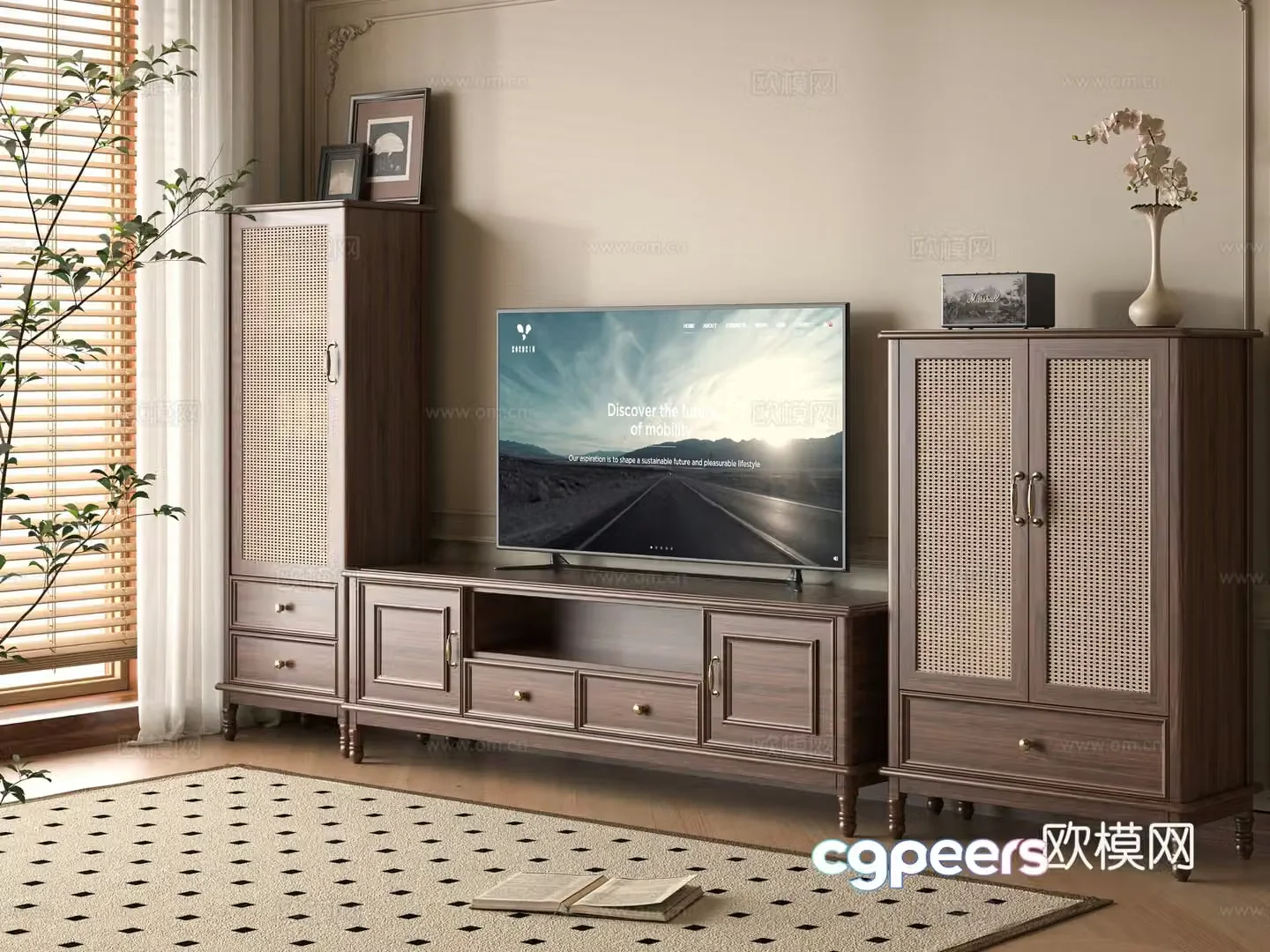 Middle-aged TV cabinet 3D model