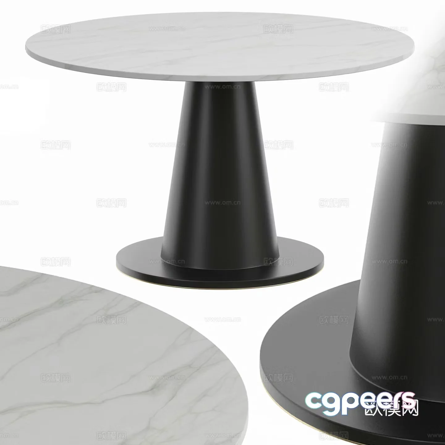 Modern Italian minimalist round dining table 3D model