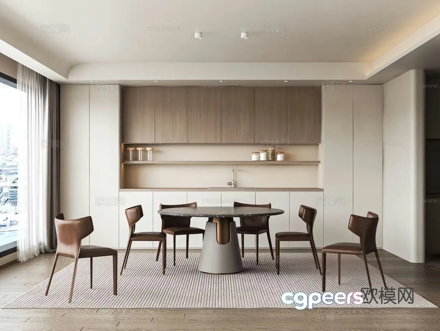 Modern style restaurant 3d model
