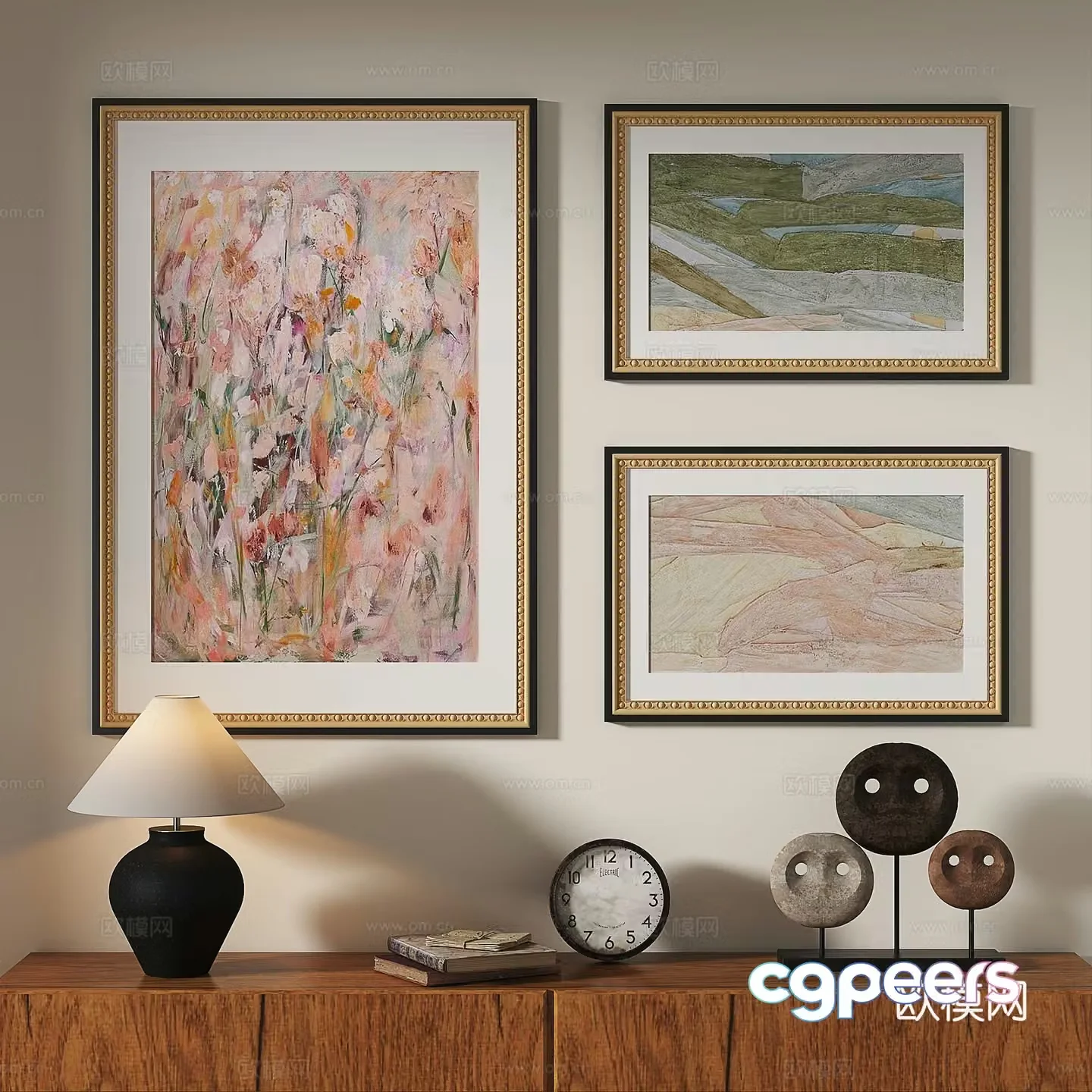Modern French retro medieval decorative painting 3d model
