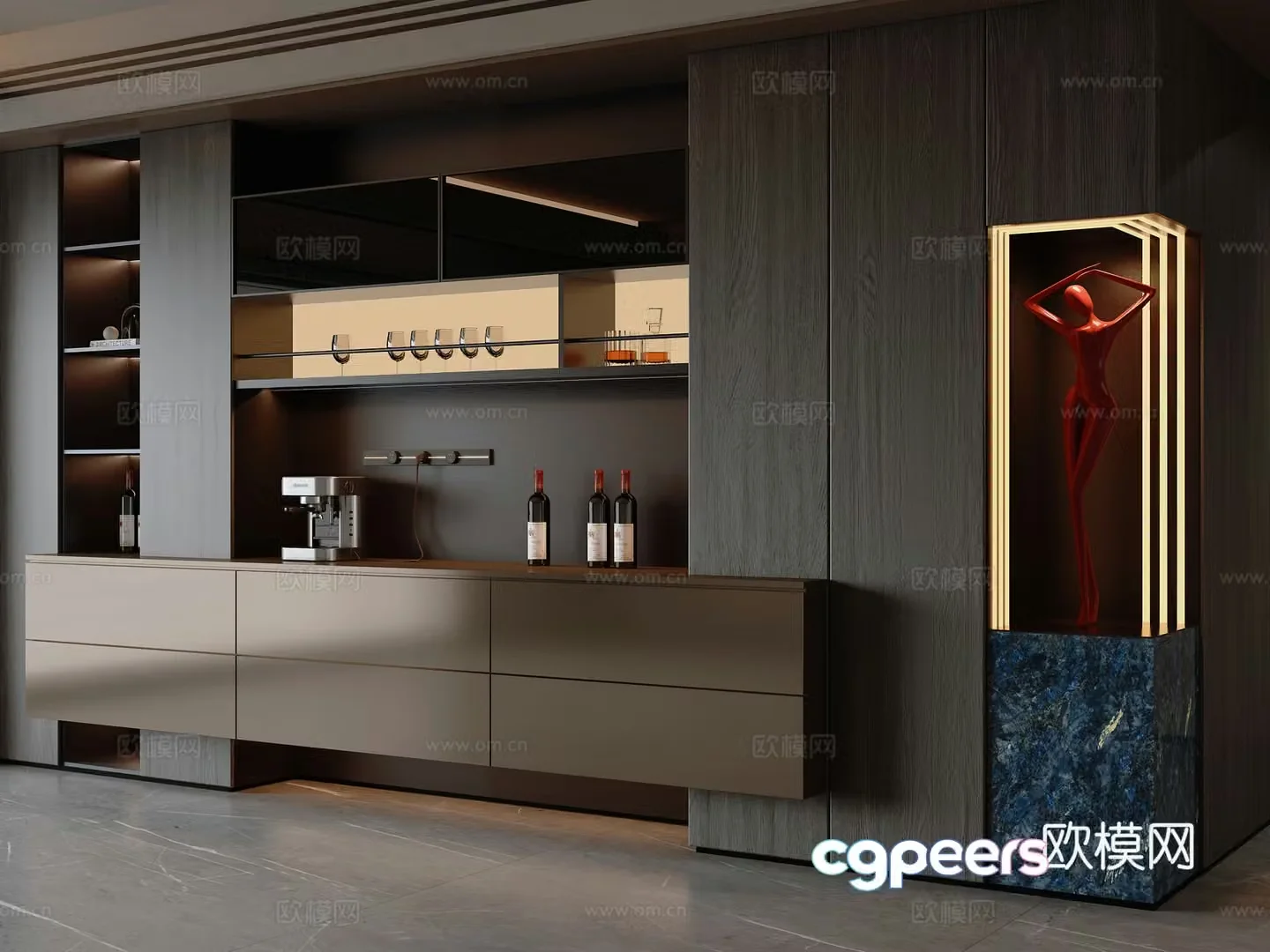 Modern Italian sideboard 3D model