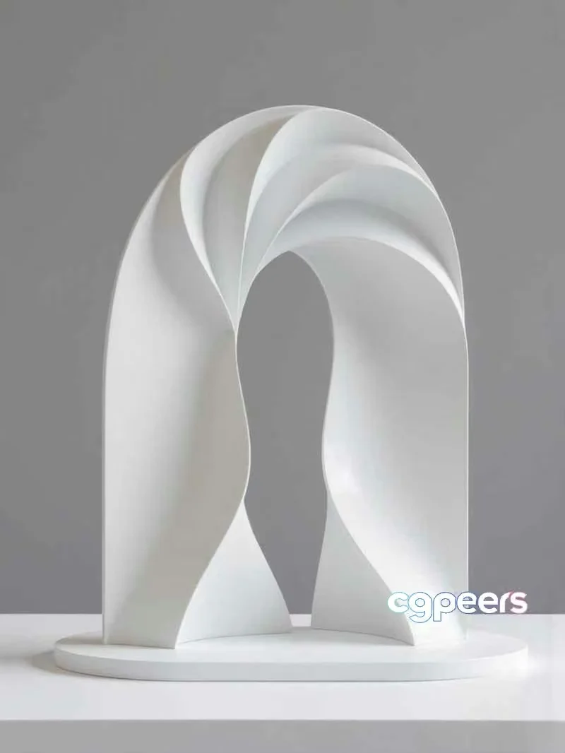 Modern White Sculpture 3D Model – 13392 – VRAY Render