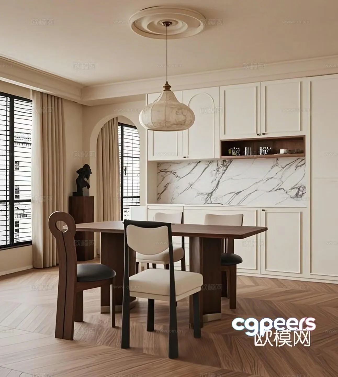 French Creamy Restaurant 3D Model