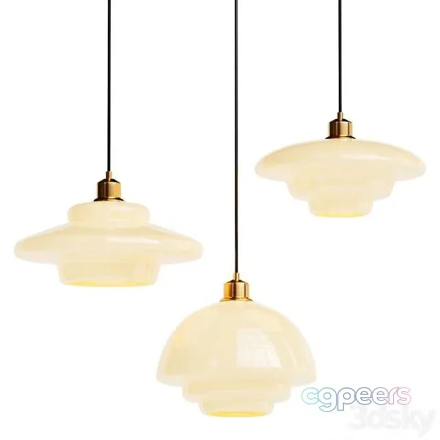 3ds Max Free – Mid Century Art Milk White Glass Pendant Light