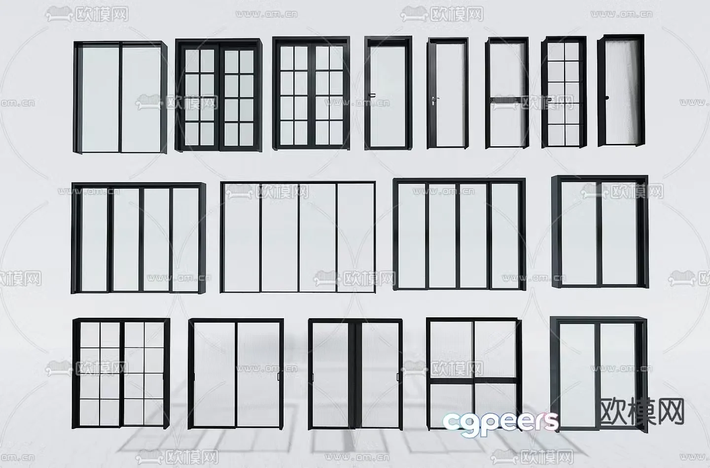Kitchen sliding door Changhong glass door Balcony glass door 3D model