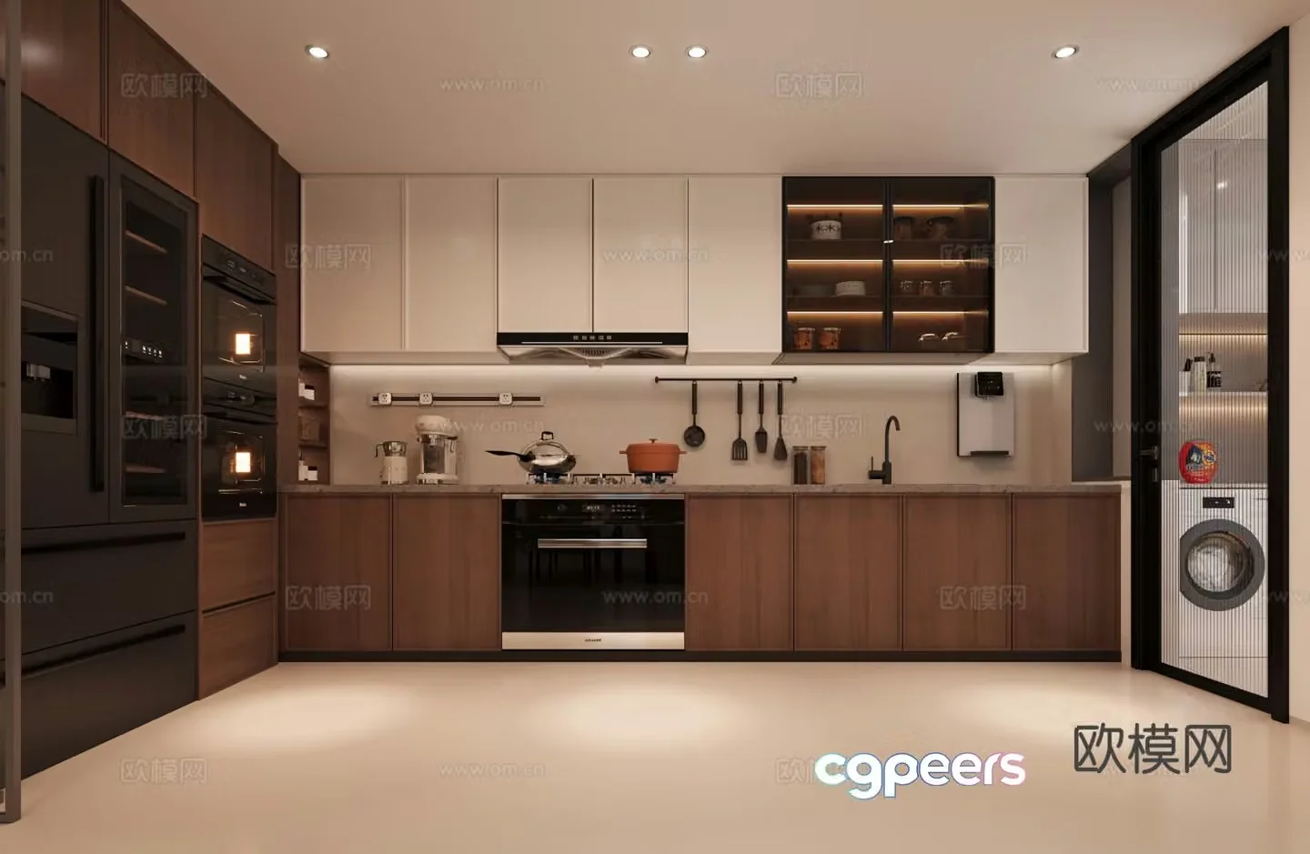 Medieval style kitchen cabinet 3d model