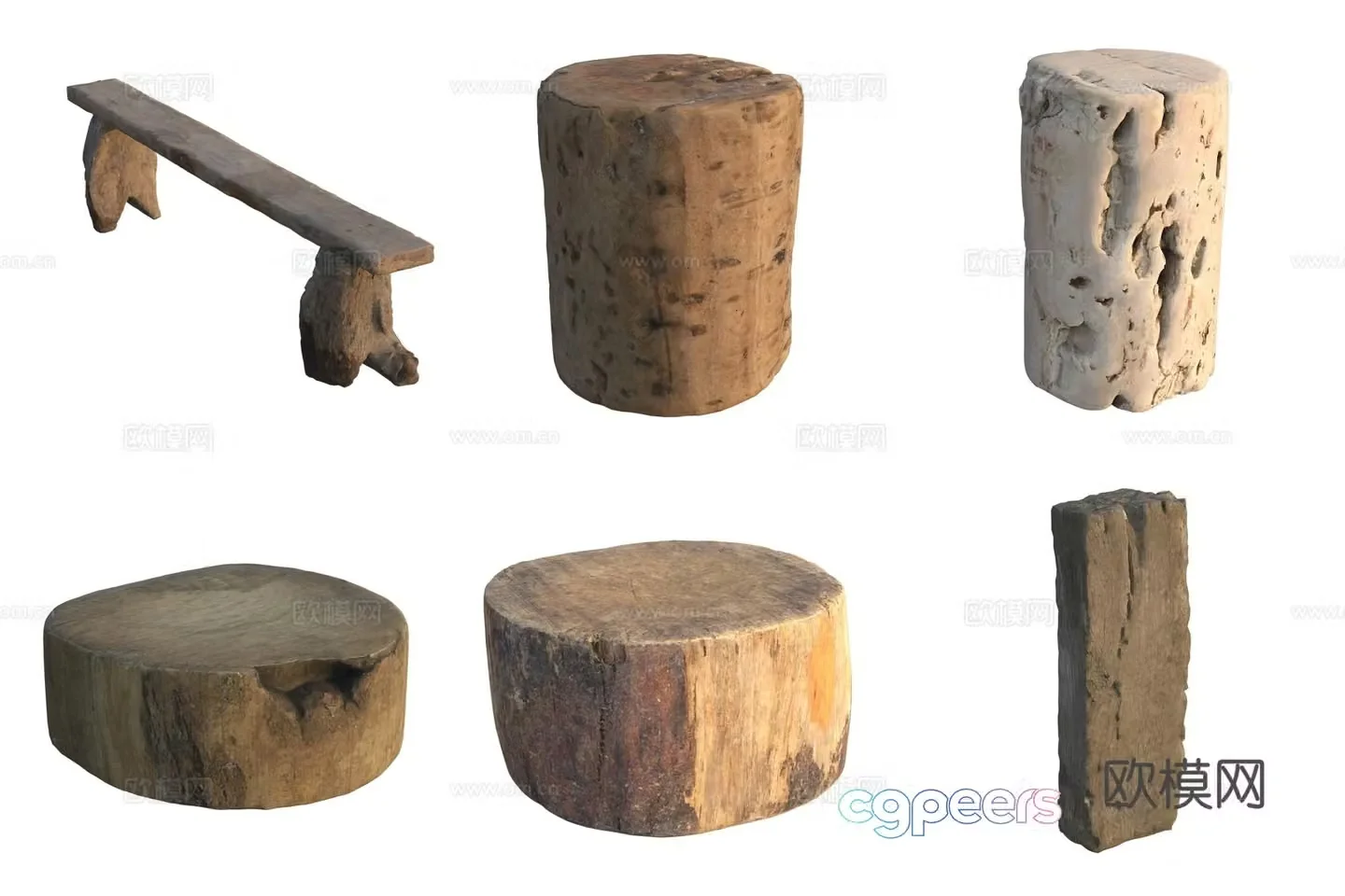 Wooden bench vegetable pier cutting board wooden pier 3d model