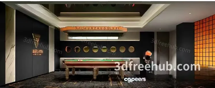 Modern Billiard Room 3D Model – 20479 – VRAY Render