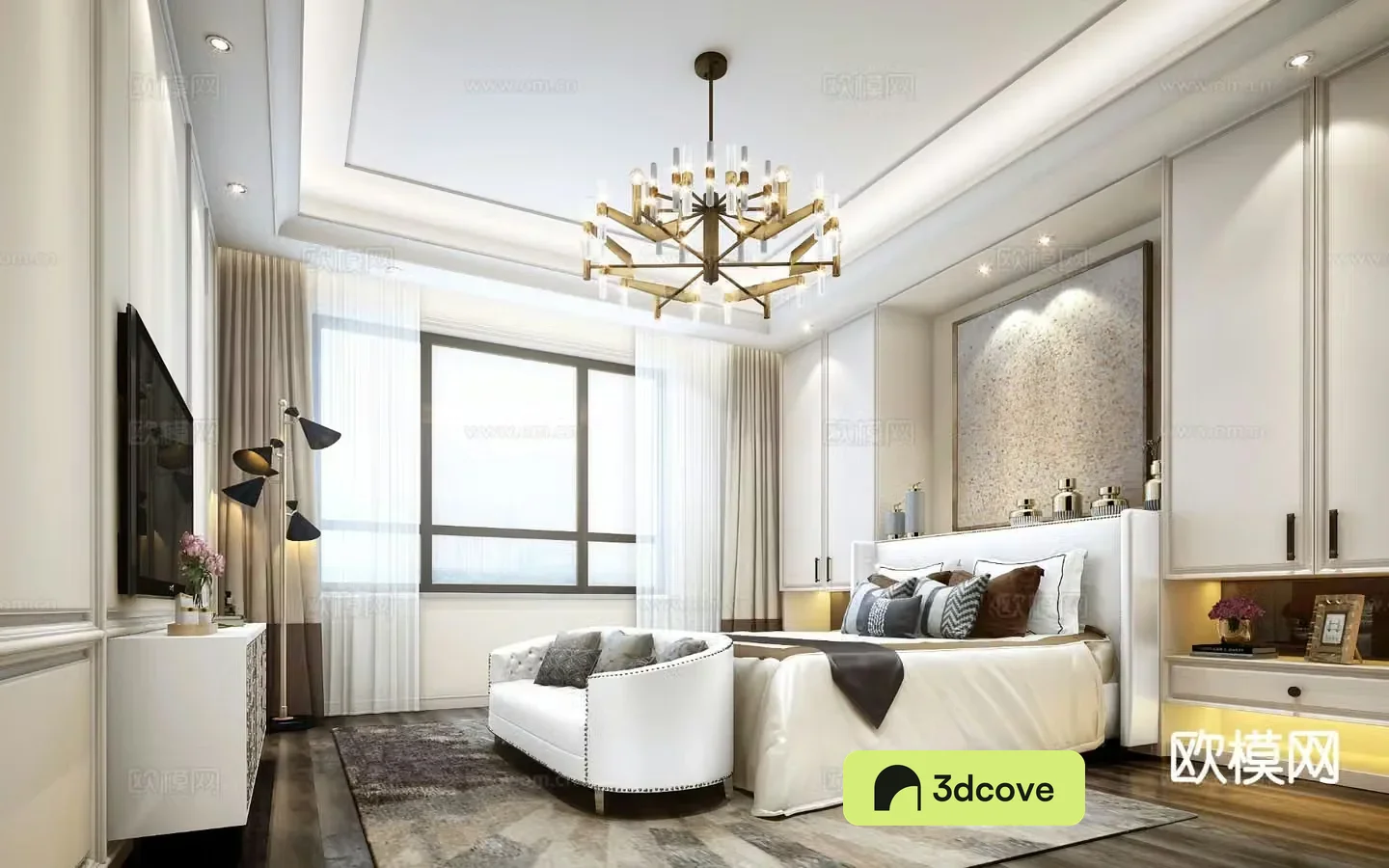 Light luxury bedroom master bedroom