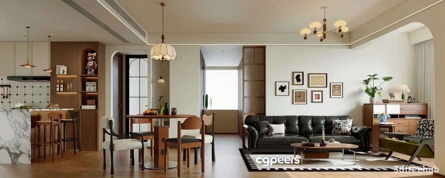 Modern Living Room 3D Model – 22708 – VRAY Render