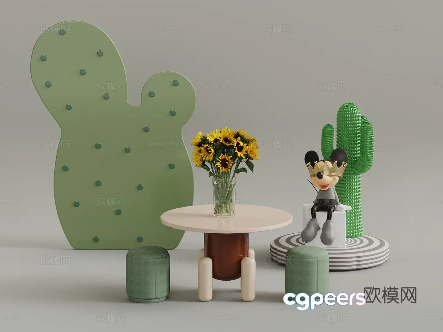 Children’s playground children’s table and chairs 3D model