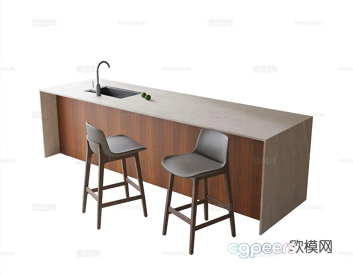 Medieval style bar bar chairs kitchen bar 3D model