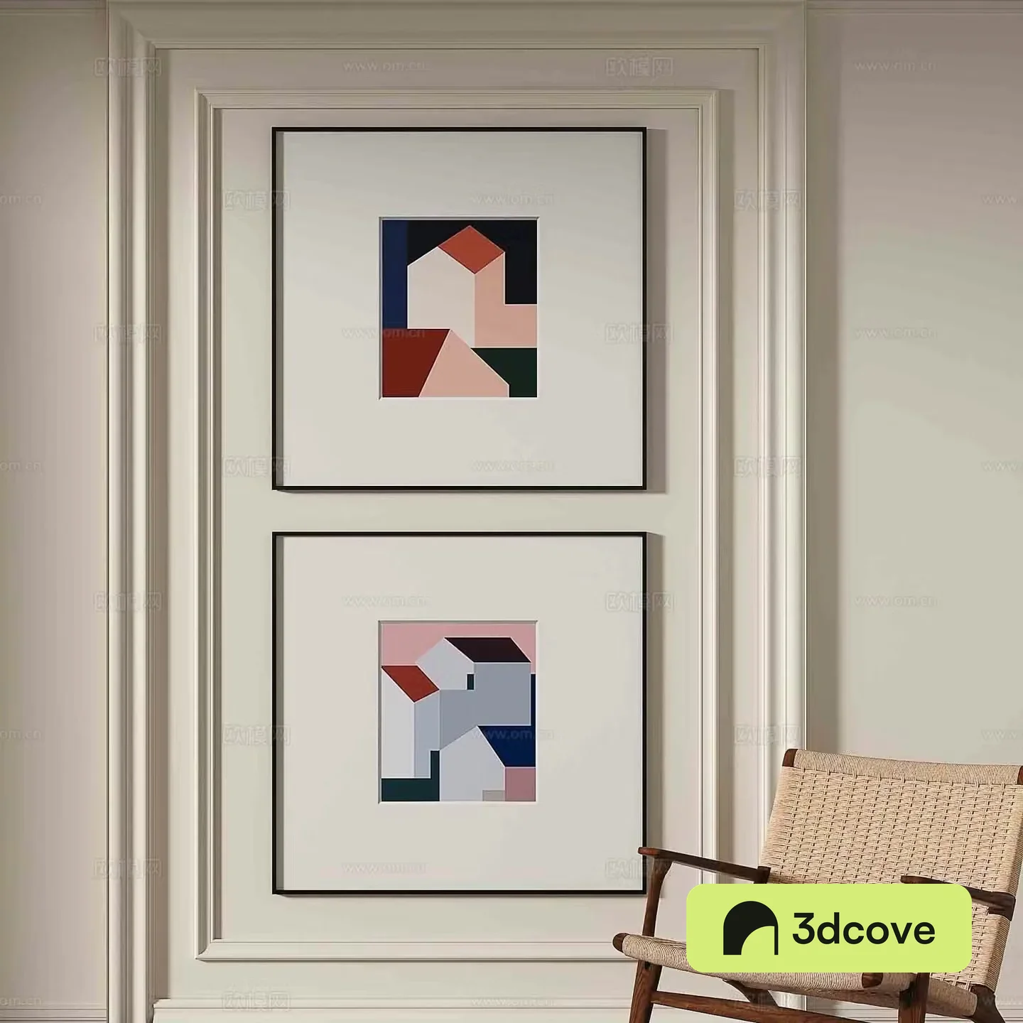 Decorative painting art painting hanging painting 3d model