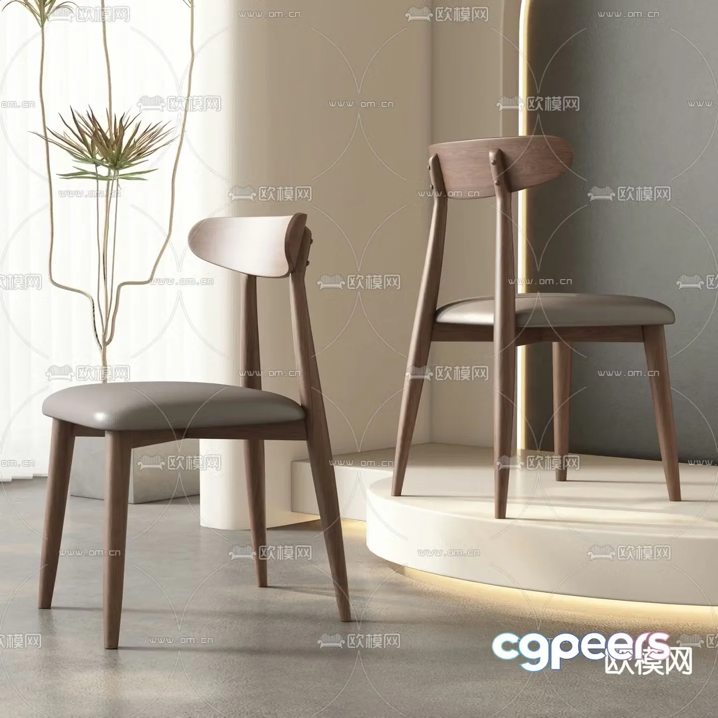 leather chair dining chair 3d model