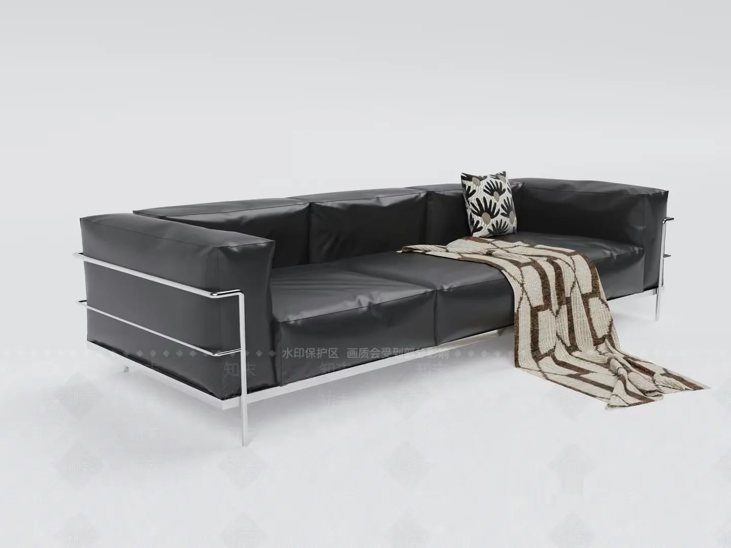 Modern L-Shaped Sofa 3D Model – 3220 – VRAY Render