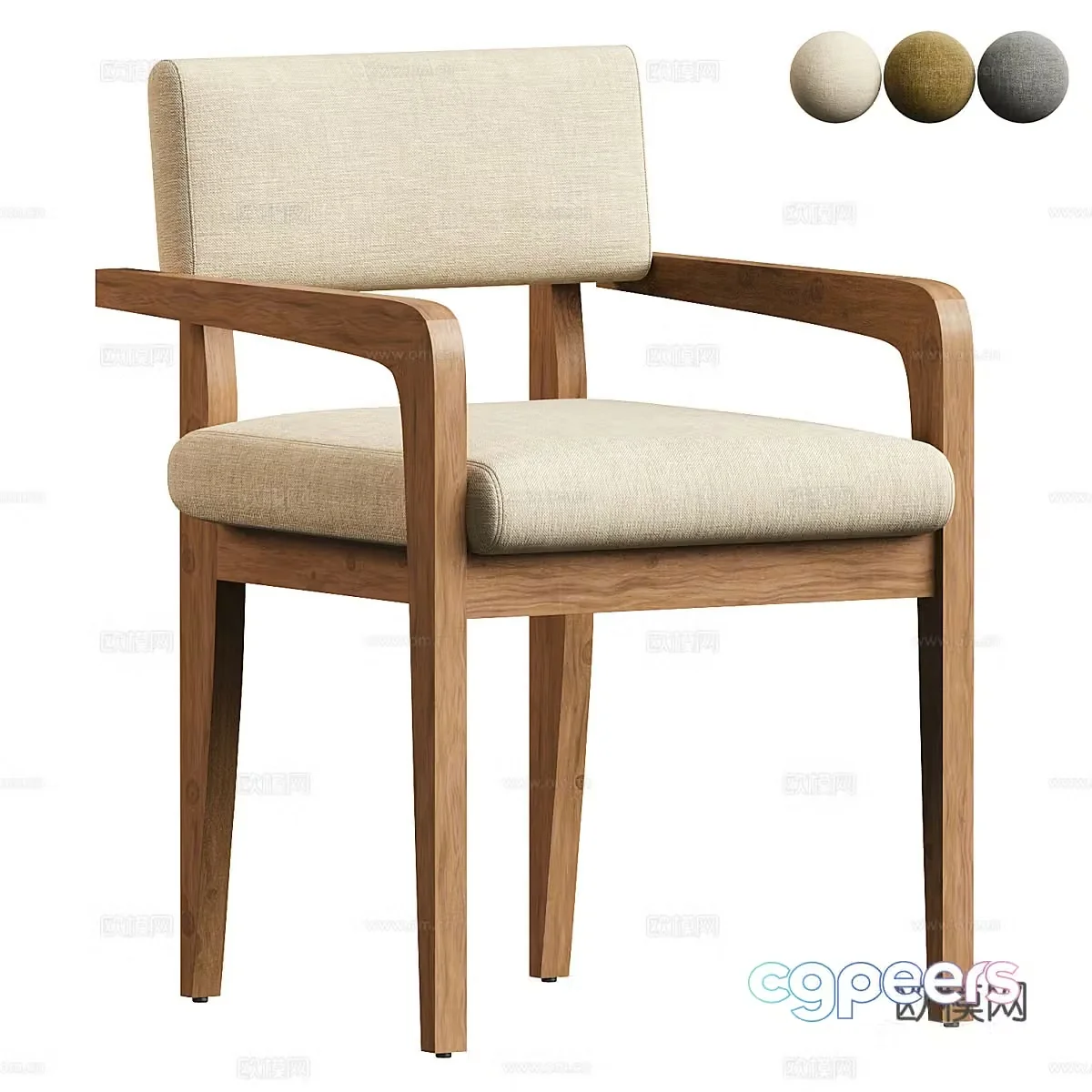 New Chinese Oak Chair 3D Model