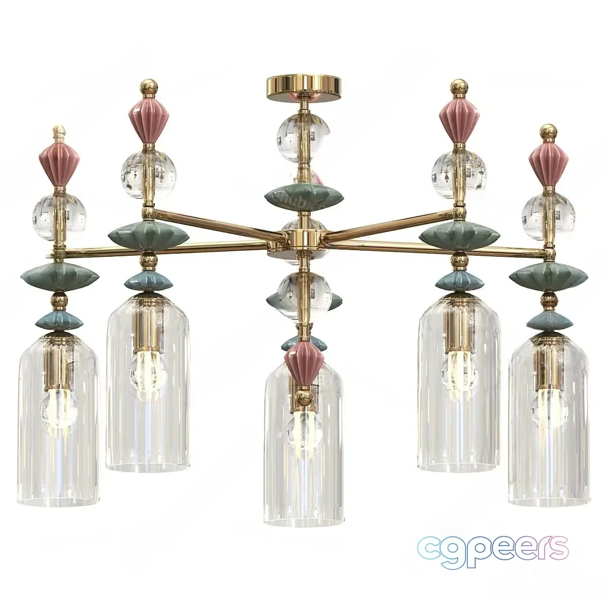 Gold Light Fixture 3D Model – 18540 – VRAY Render