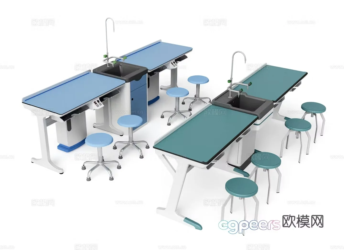 Modern experimental operating table test bench 3d model