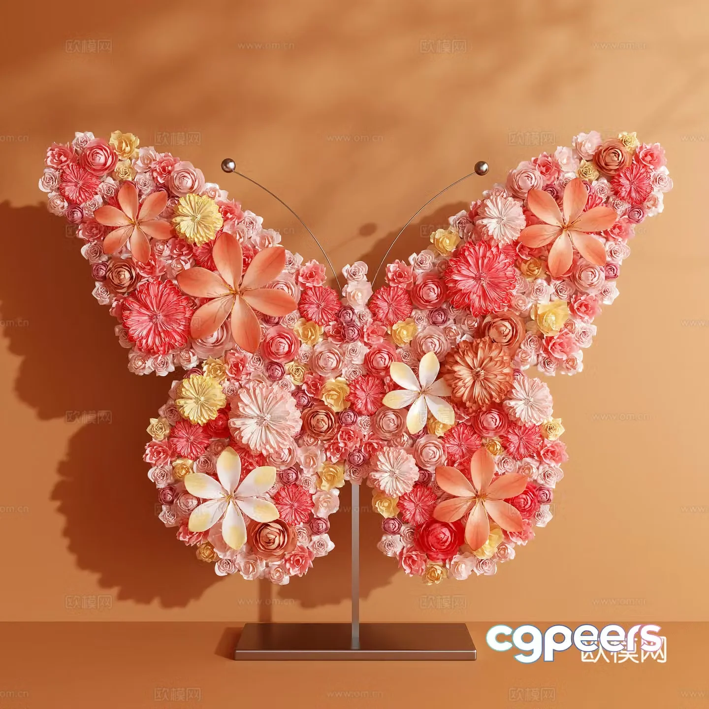 Creamy style art installation butterfly beautiful 3d model 3d model