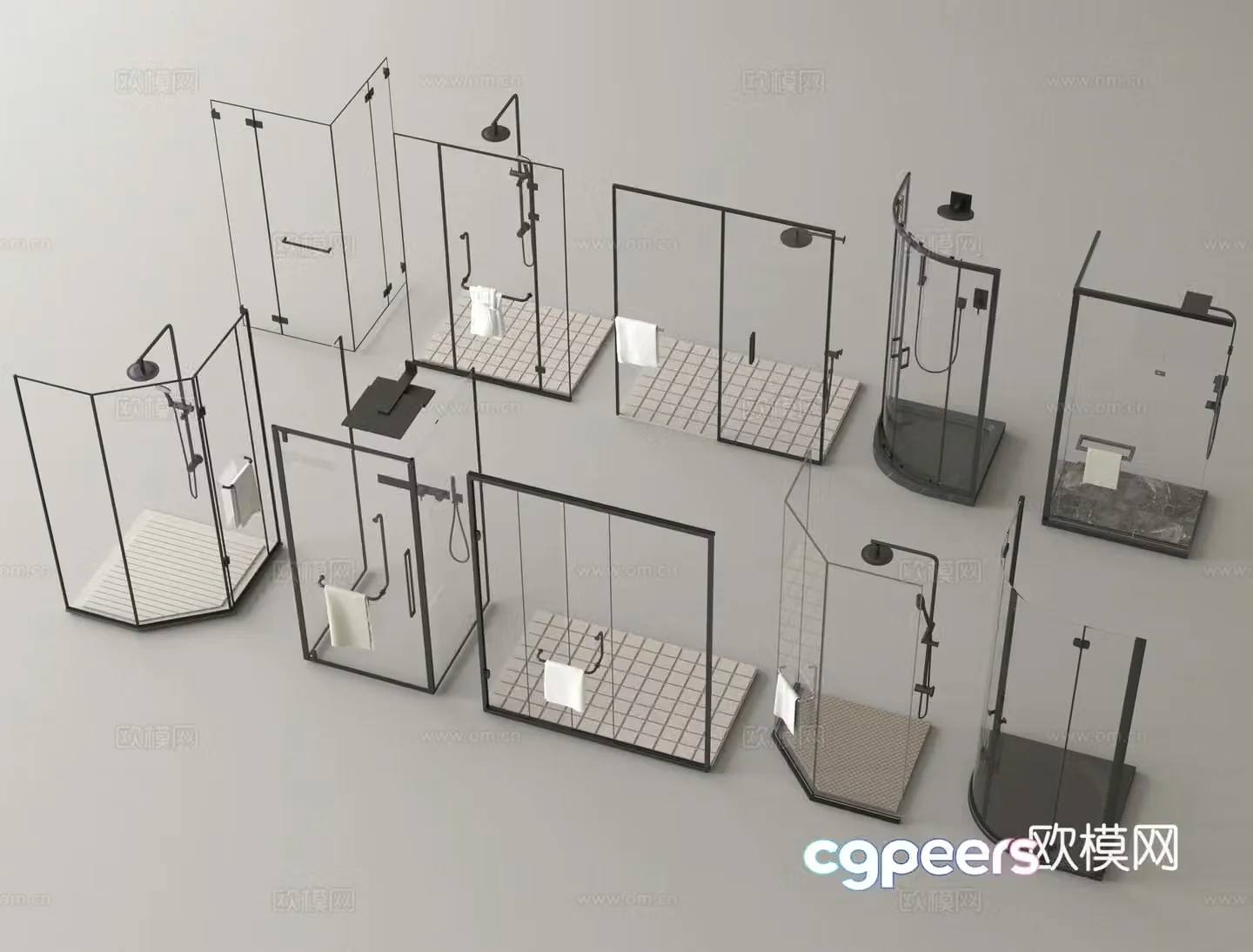 Shower room Shower partition 3d model