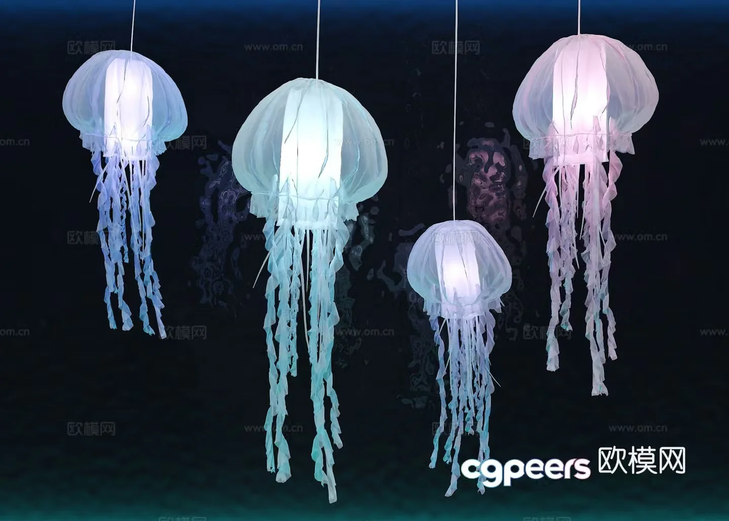 Jellyfish Chandelier 3d Model