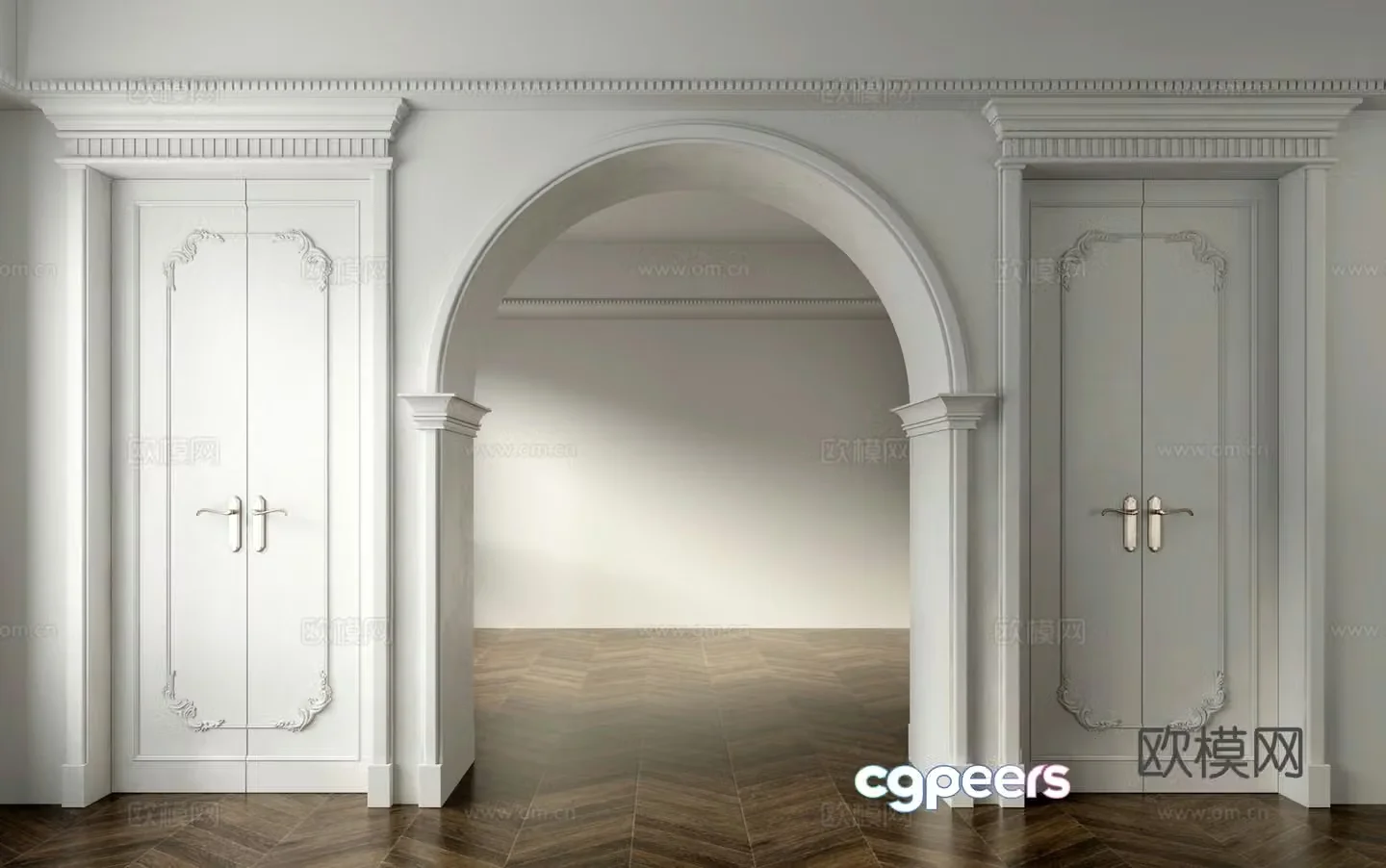 French American Door Hole Pass 3D Model