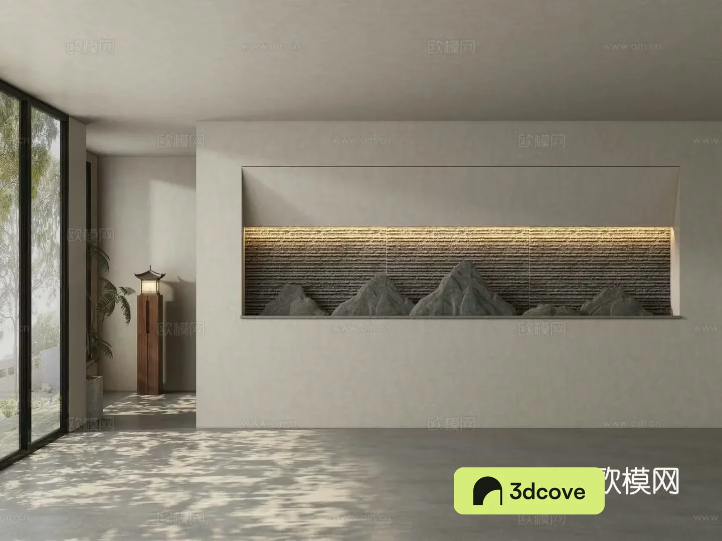 Modern tea room background wall