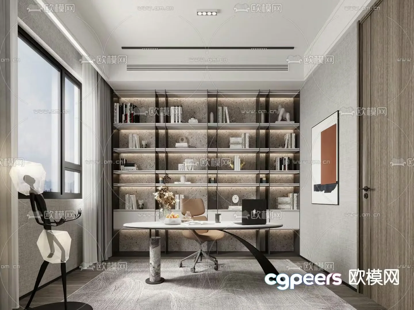 Modern study 3d model