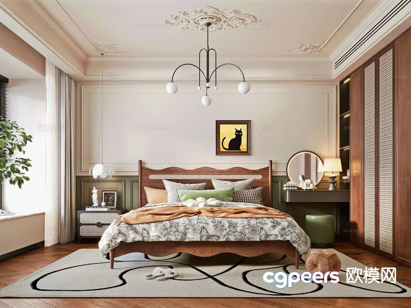 French bedroom master bedroom 3d model