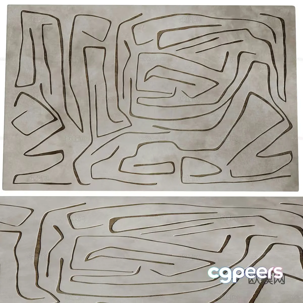 Carpet square rug 3d model