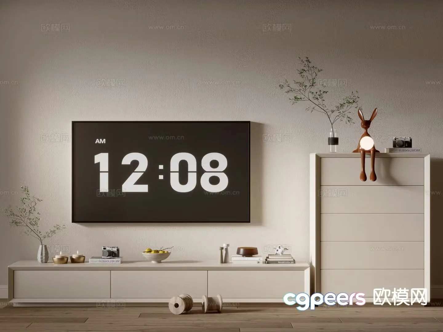 Creamy air TV cabinet 3d model