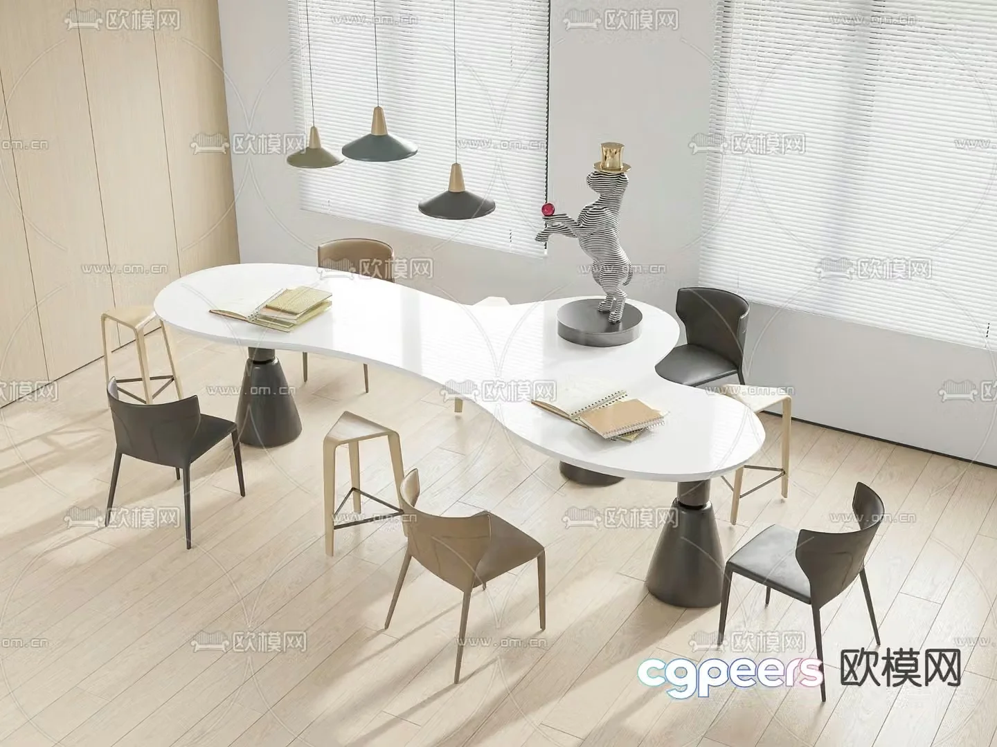 Conference table negotiation table 3d model