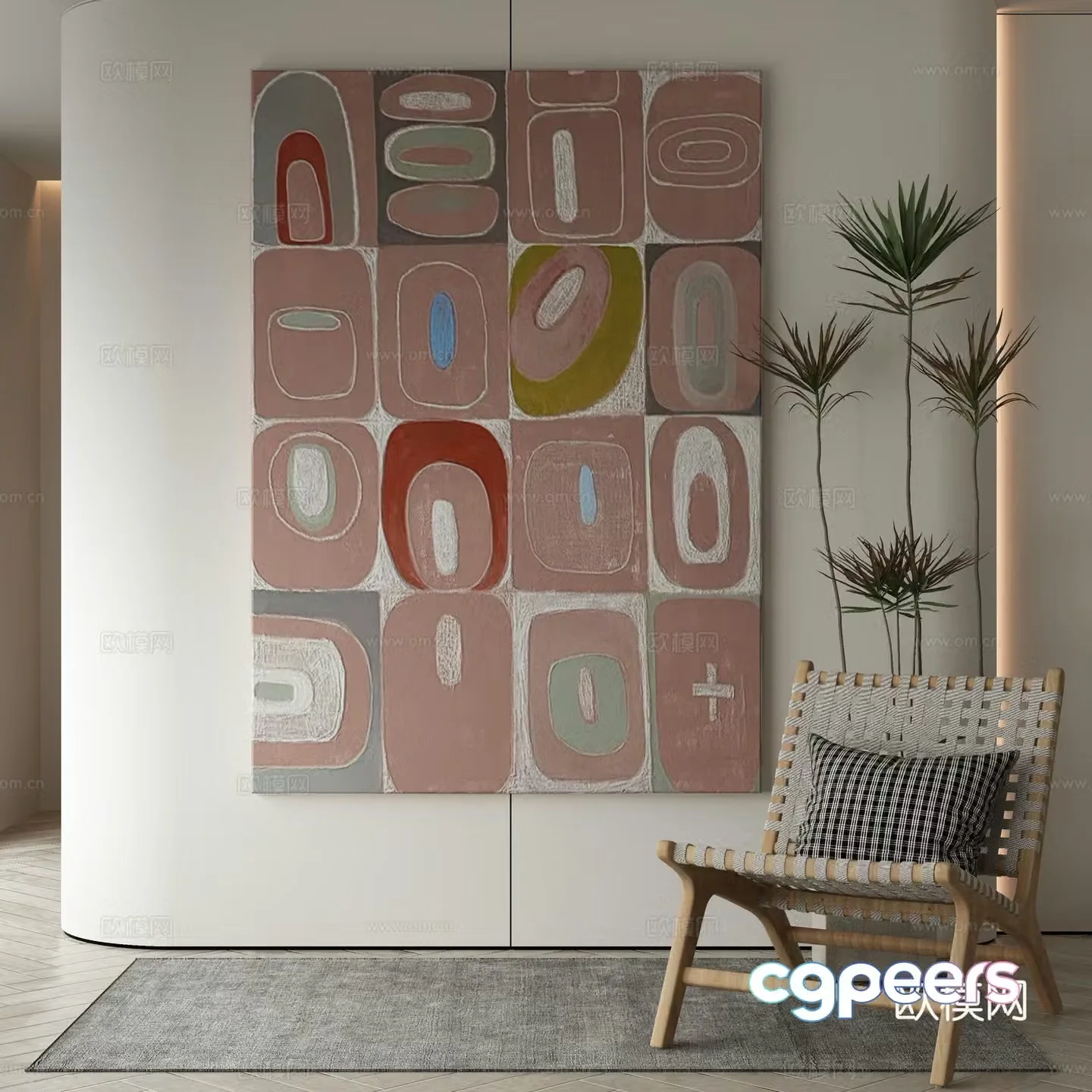 Wasabi hanging painting oil painting 3d model