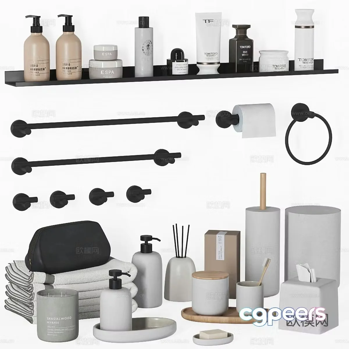 Modern Italian minimalist bathroom supplies 3D model