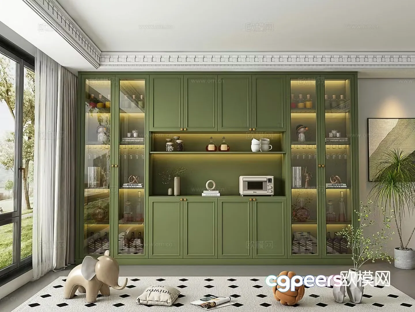 French wine cabinet 3D model