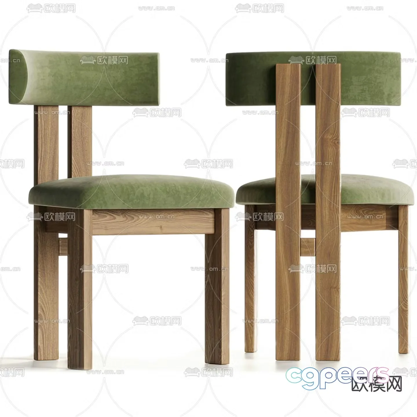 Modern dining chair leisure chair single chair 3d model