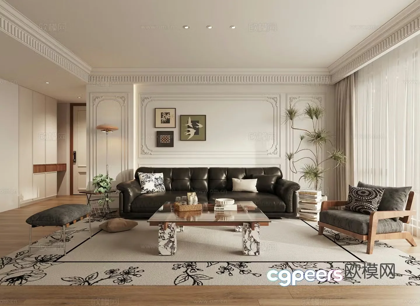 French living room 3d model