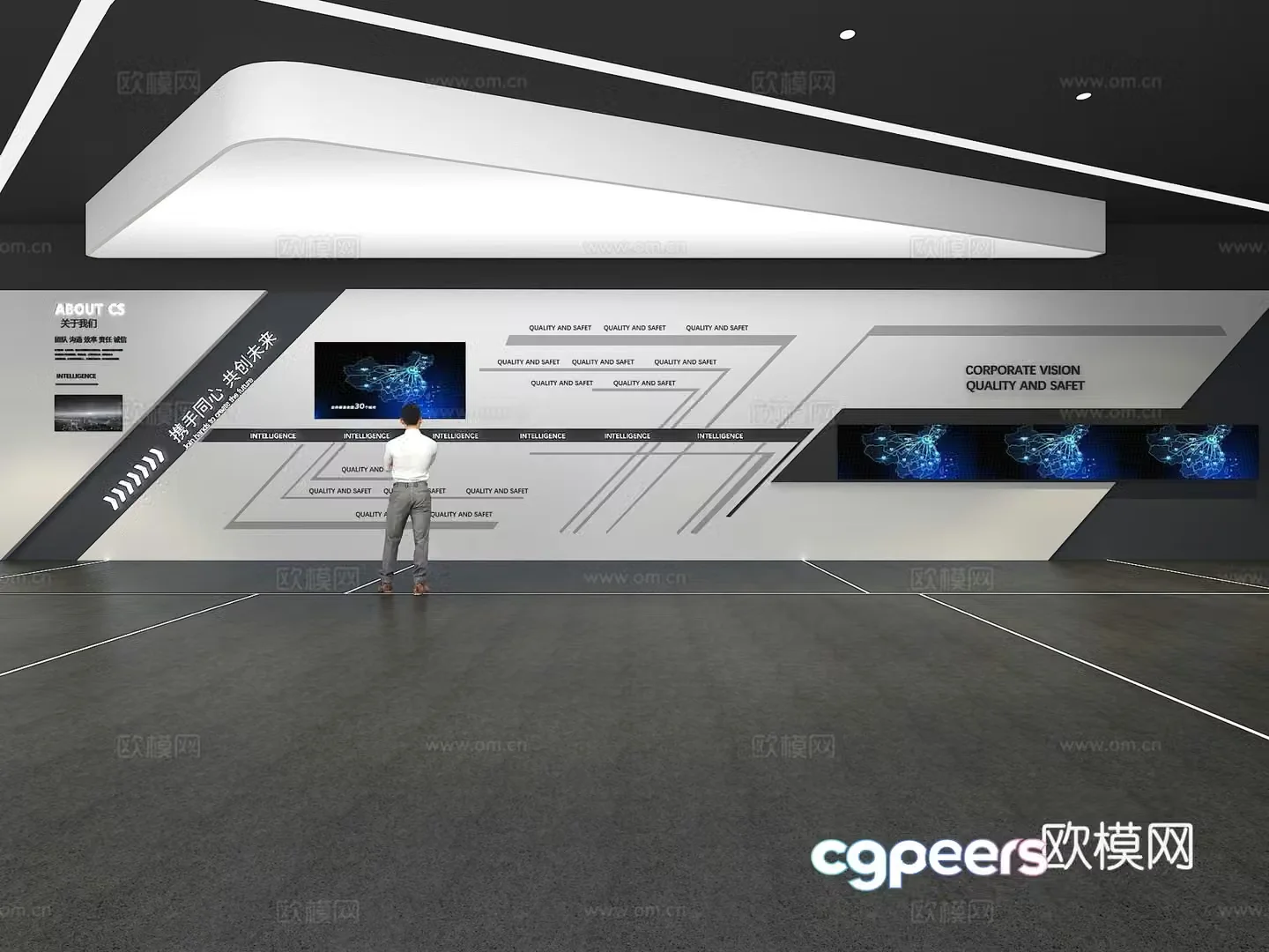 Cultural wall Corporate culture wall Display wall Theme wall Exhibition hall Campus culture Corridor 3D model