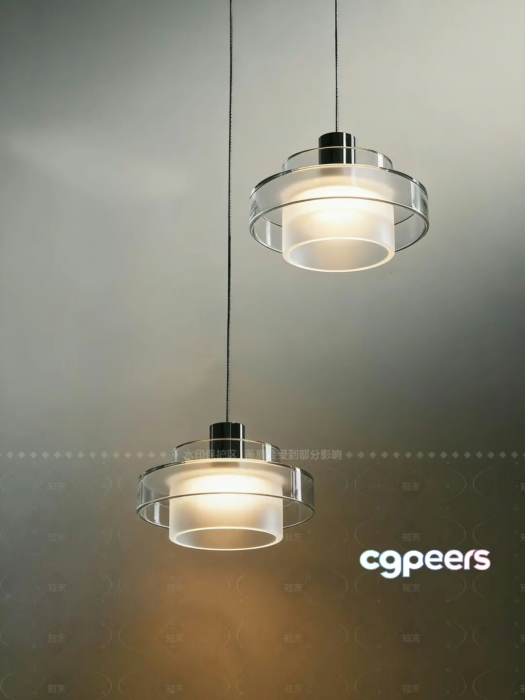Modern Glass Light Fixture 3D Model – 8917 – CORONA Render