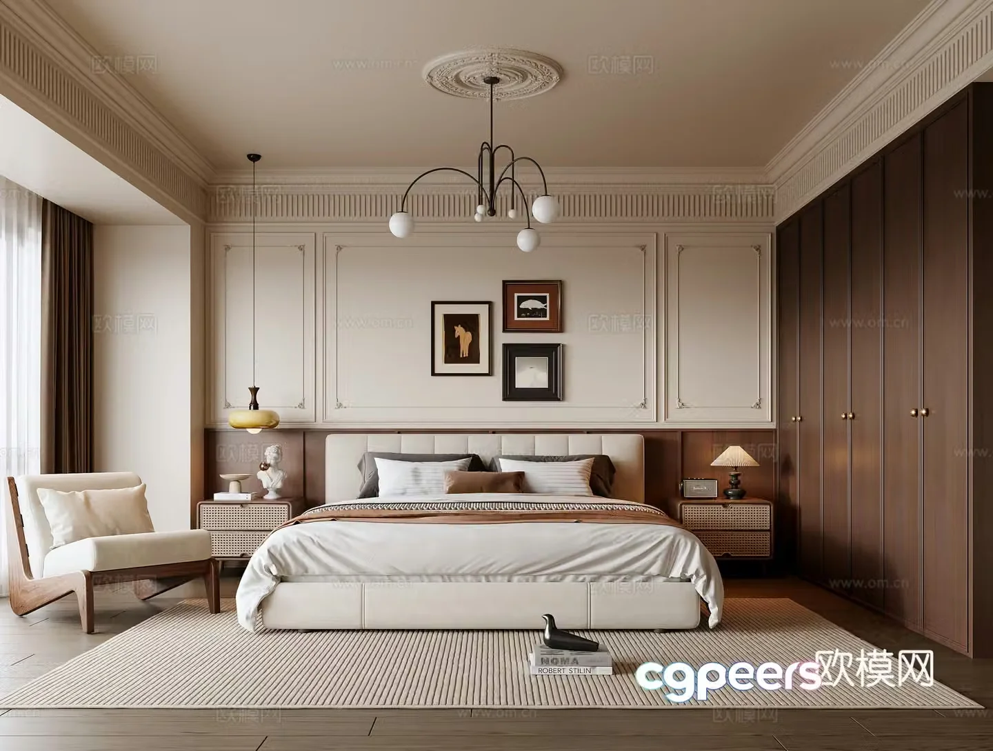 Medieval style bedroom master bedroom 3d model