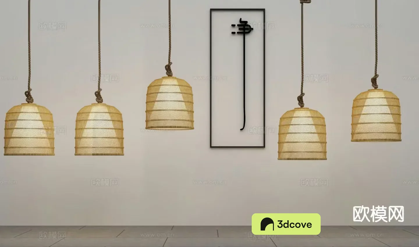 New Chinese style rattan chandelier Zen chandelier