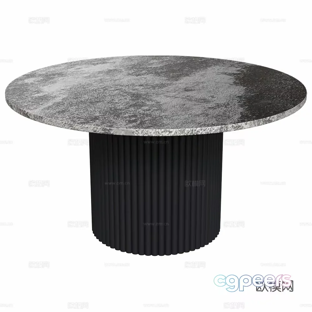 A Round Table With A Textured Surface 3D Model – 15885 – VRAY Render