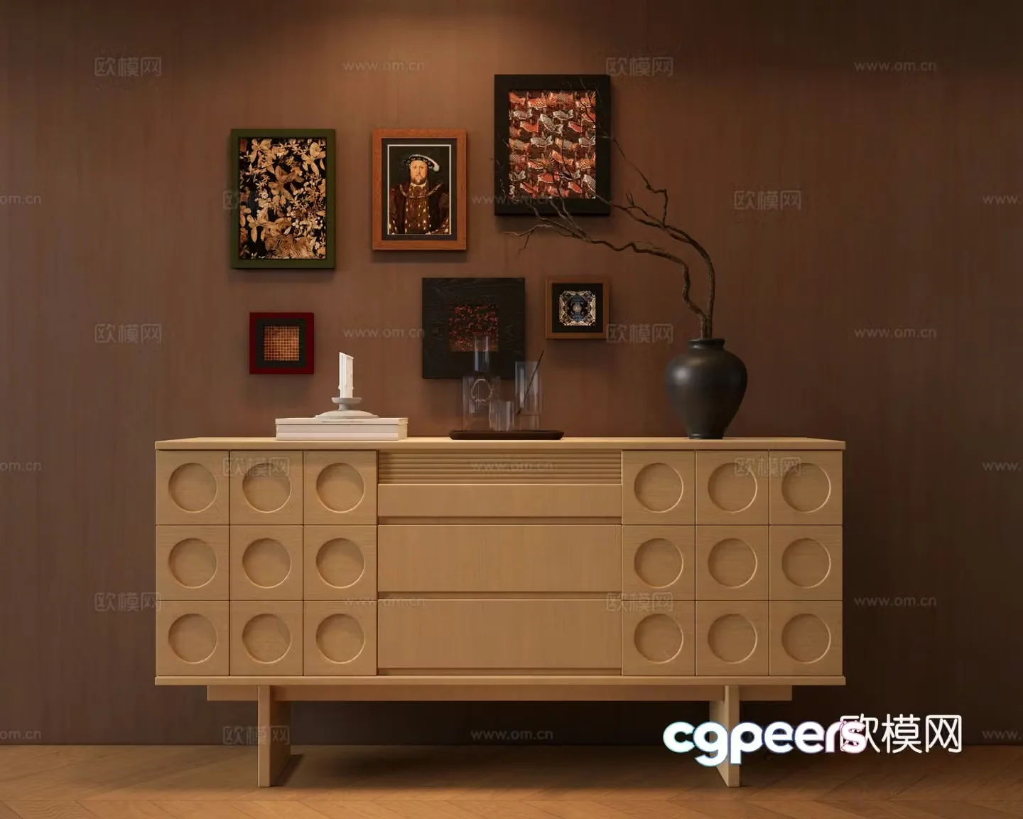 Modern entrance cabinet Entrance cabinet chest of cabinet 3D model