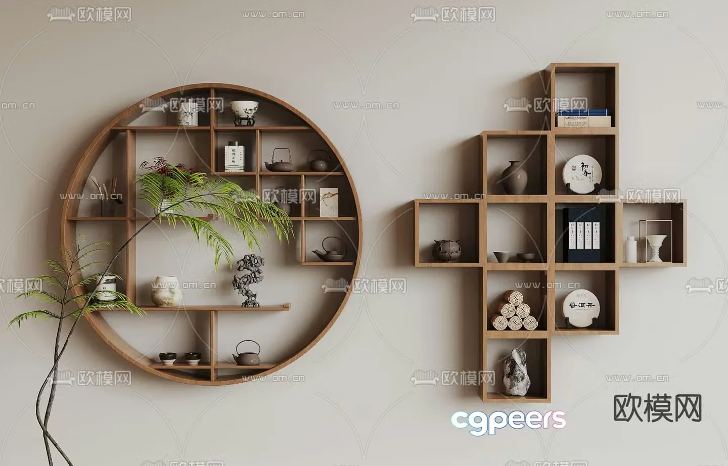 New Chinese tea cabinet tea rack 3D model