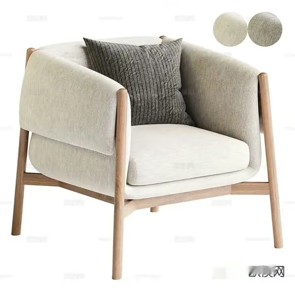 Modern Light-Colored Chair 3D Model – 7649 – CORONA Render
