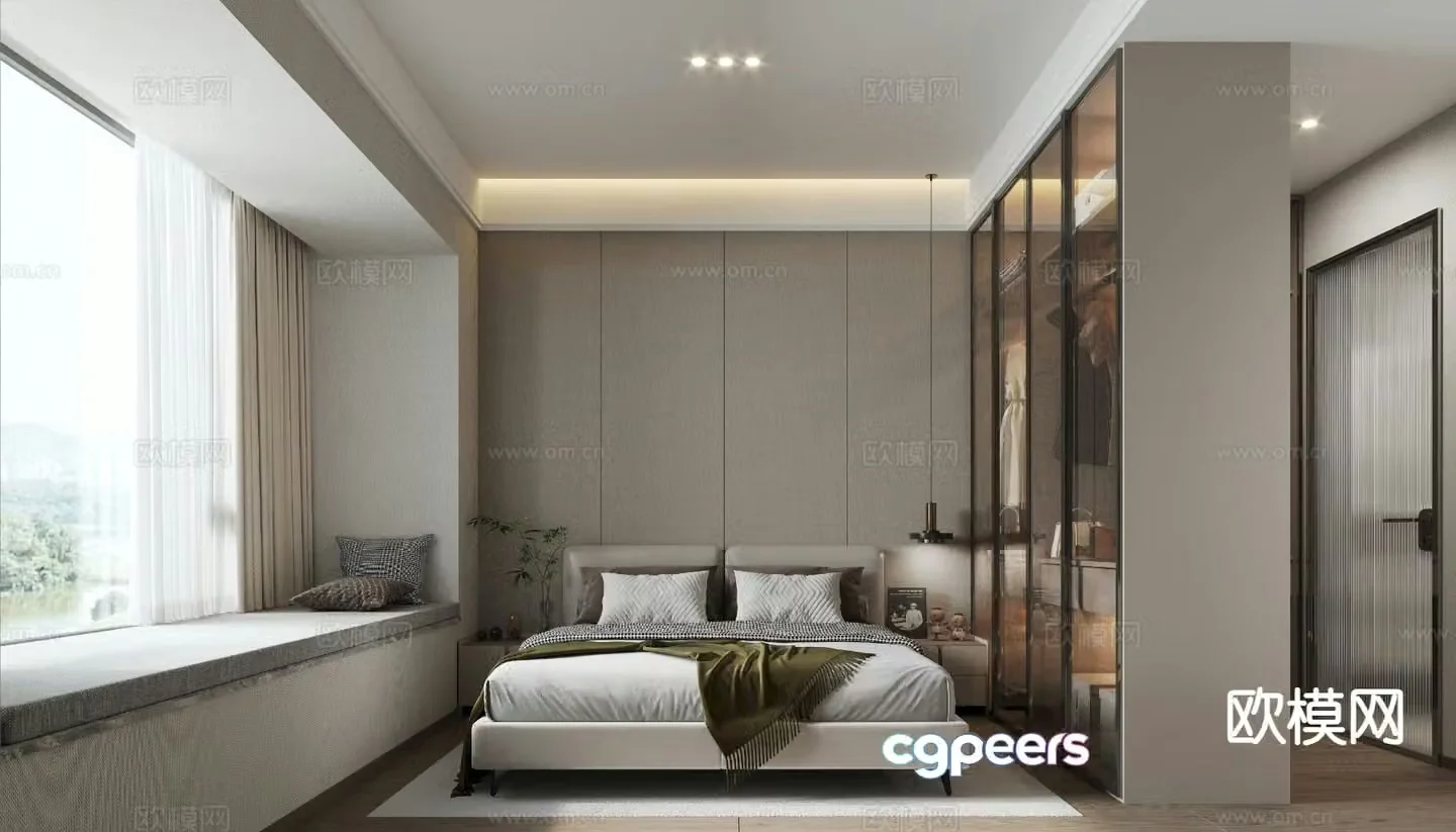 Modern bedroom second bedroom 3d model